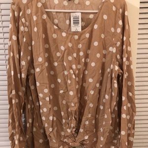 NWT Torrid 1X Rust & White Polka Dot Cropped Top